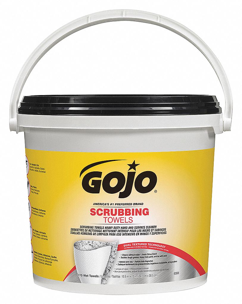 GO-JO-72CT SCRUBBING WIPES CANISTER-6396-06