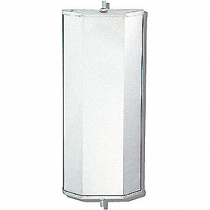 MIRROR, WEST COAST, OEM STYLE, DOUBLE STRENGTH, WHITE, 6 X 16 IN, STEEL, SS FINISH, VINYL
