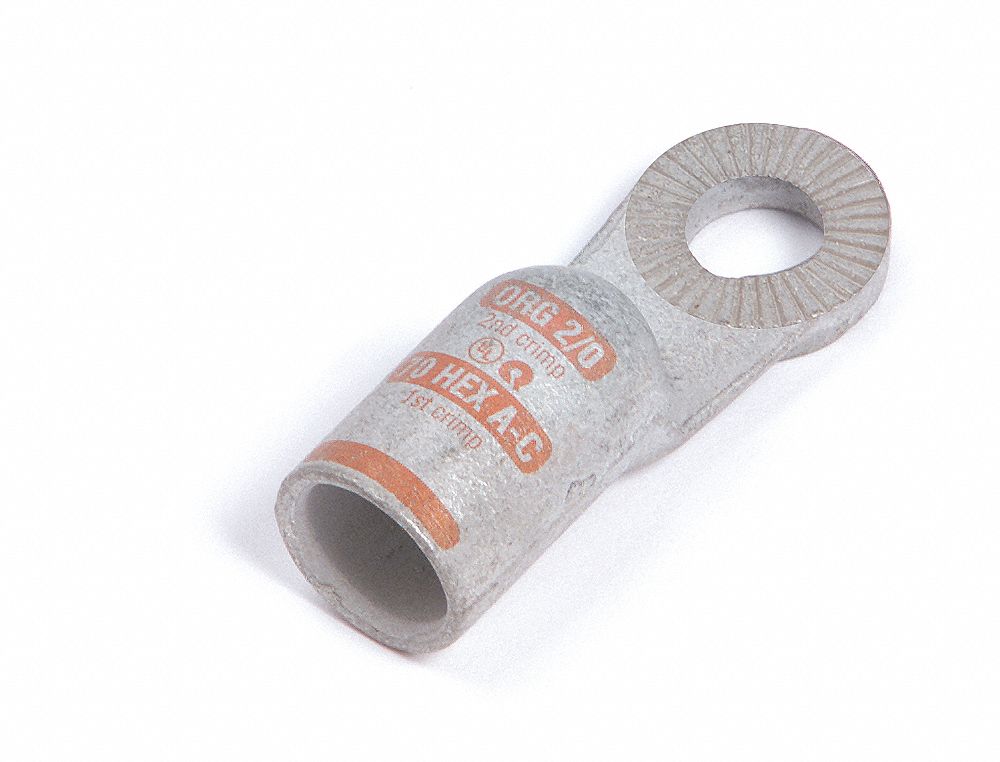 STUD/SIDE LOCKING LUG, 1/0 GAUGE, CRIMP, SOLDER, J163, 5 PK