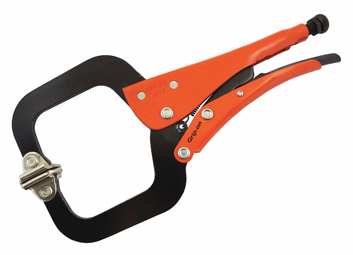 LOCKING C-CLAMP PLIER, SWIVEL PAD, 12 IN