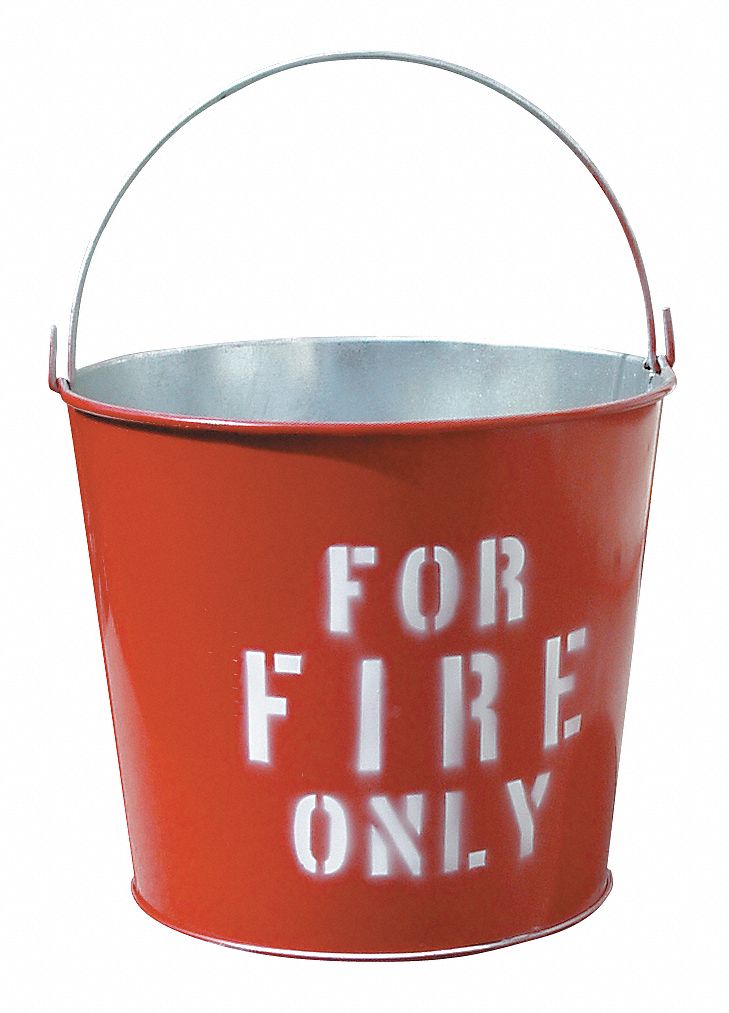 GREAT WEST METAL FIRE PAIL, ROUND, LD CAP 12 L, 31 GA, RED, 11.75 X 11. ...