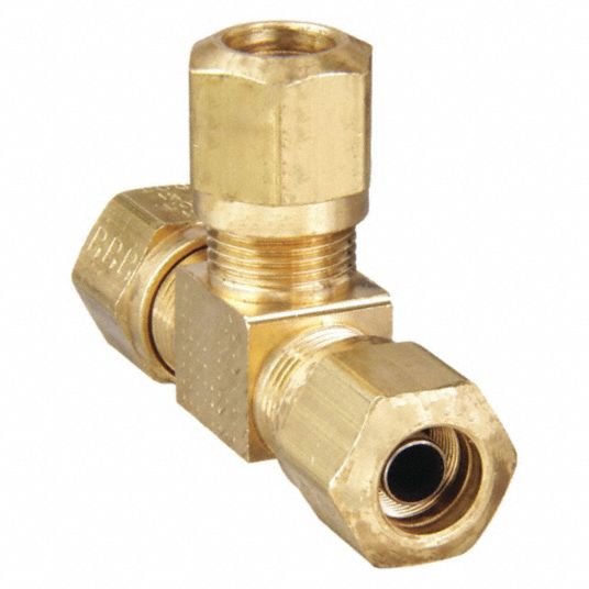 Brass, For 5/8 in x 5/8 in Tube OD, Union Tee - 11G346|264NTA-10 - Grainger