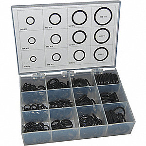 O-RING BOSS KIT, ASSORTMENT, 90 DUROMETER, 12 DIFFERENT SIZES, BUNA N RUBBER, PC 212
