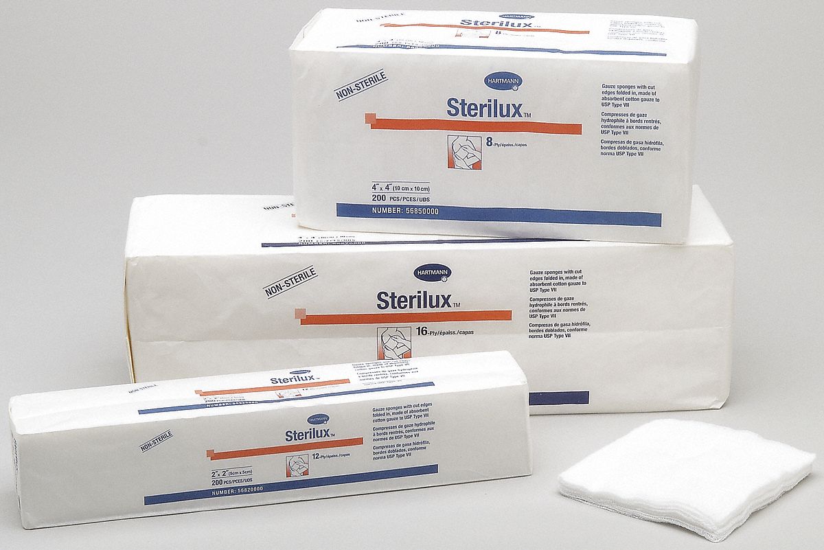 STERILUX PADS GAUZE N/STERIL 4X4 8PLY 200/SL - Adhesive Bandages ...