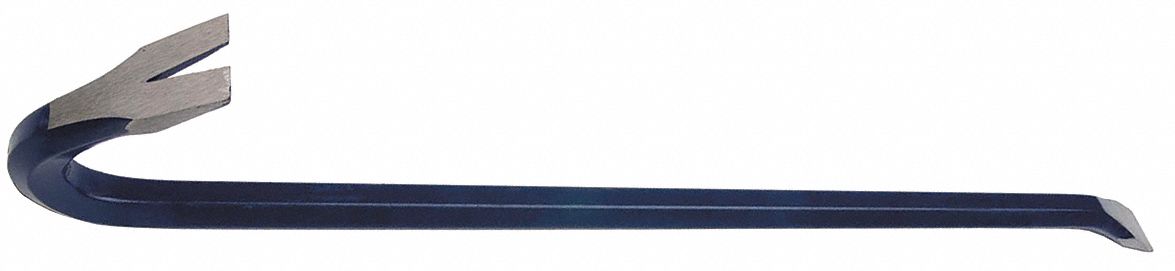 GOOSENECK WRECKING BAR, HEXAGONAL, BLUE, 18 IN L, 3/4 IN THICK, CARBON STEEL