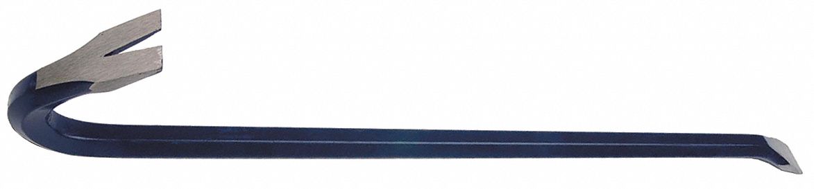 GOOSENECK WRECKING BAR, HEXAGONAL, BLUE, 36 X 5 IN, 3/4 IN THICK, 0.80 IN DIA, CARBON STEEL