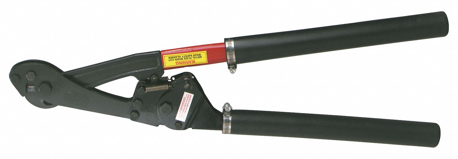 CUTTER, CARBON STEEL, BLACK STEEL HANDLE, RATCHETING JAW, 28 IN L, 10.34 LB WEIGHT