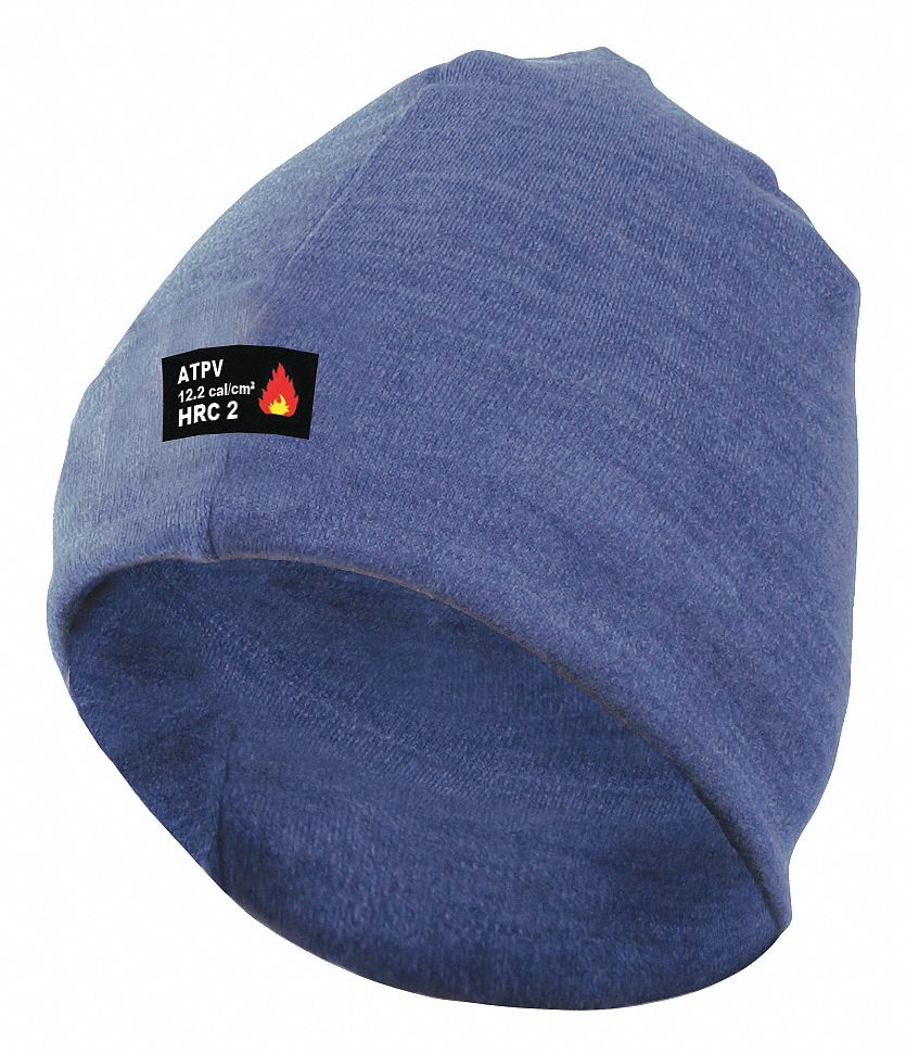 TOQUE, FIRE RETARDANT, DOUBLE LAYER, FLAT LOCK SEAMS, BLUE, ONE SIZE