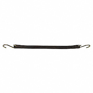 TIE-DOWN STRAP, WITH INSTALLED 2 1/2 IN S HOOKS, FOR TARPS, BLACK, 9 IN L, EPDM RUBBER