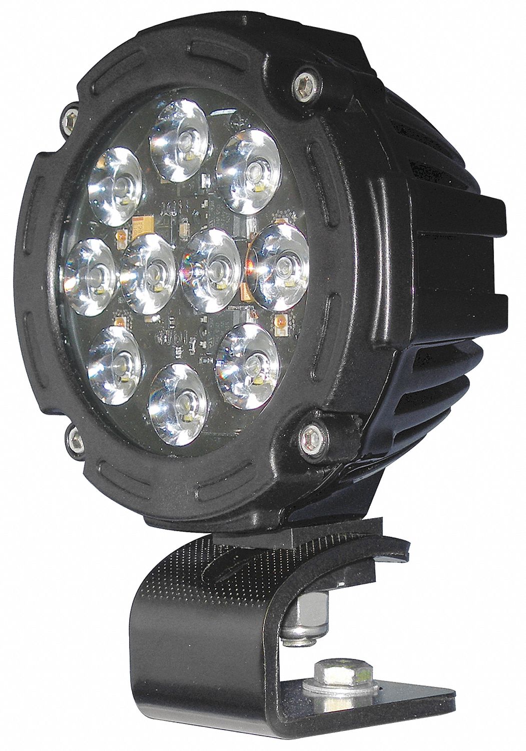 LED WORK LIGHT W AMBER WARNING, SPOT, 9 TO 36 V, ALUMINUM/POLYCARBONATE