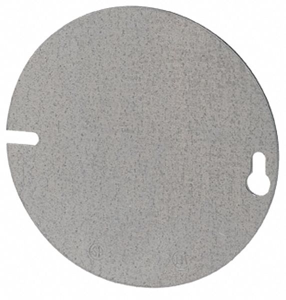 ROUND COVER, FLAT/BLANK/CSA 5043/ONE DEVICE, 4 IN, STEEL