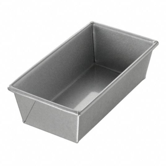 CHICAGO METALLIC Bread Pan: Aluminized Steel, 1 Slots, 5 in Overall Wd, 2  3/4 in Overall Dp, Silver