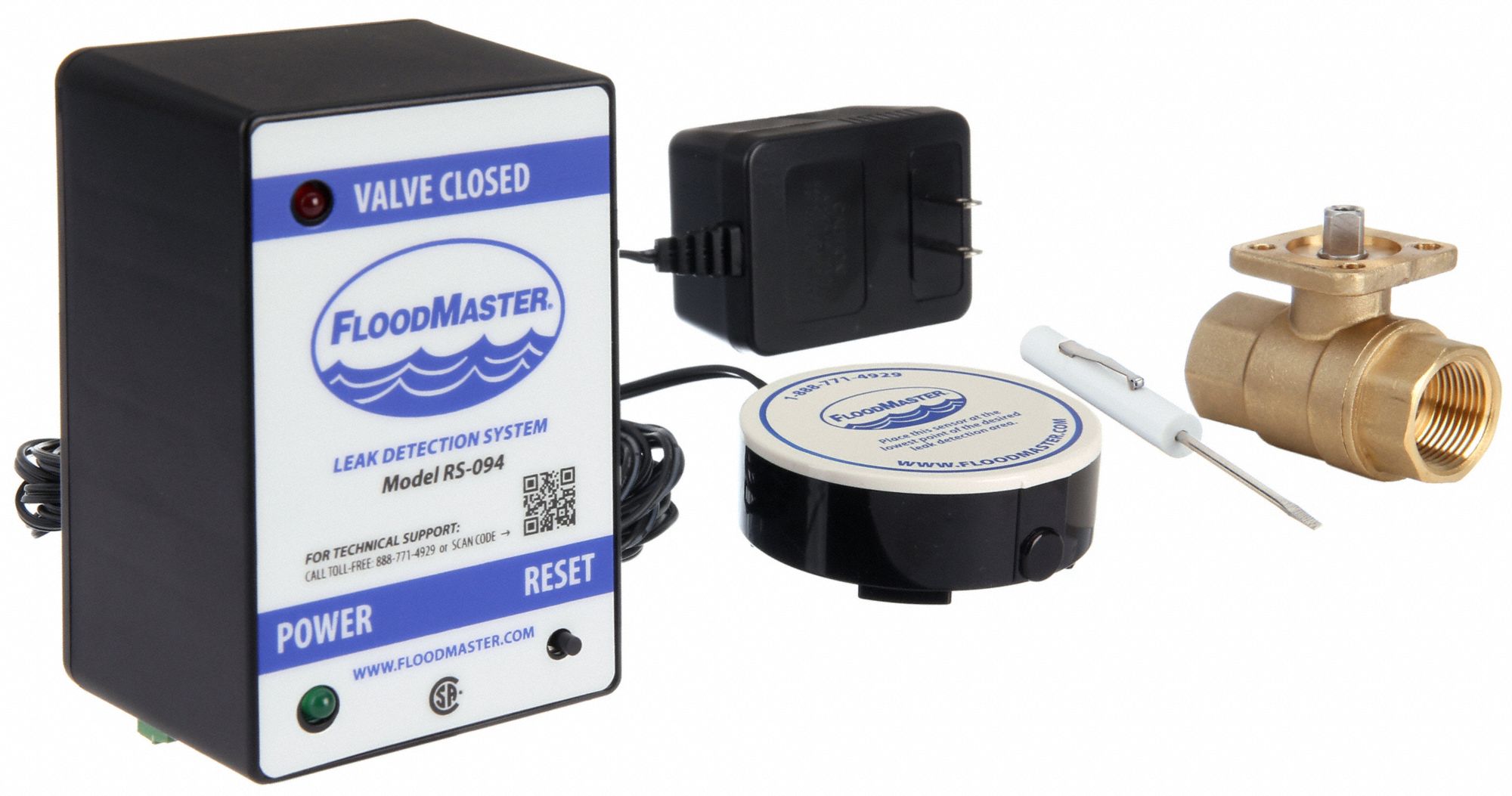 FLOODMASTER 3/4" Water Heater Leak Detection and Alarm Shutoff System