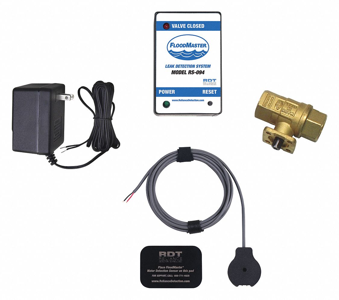 LEAK DETECTION SHUT-OFF VALVE: DETECTION AND ALARM SHUTOFF SYSTEM, BRASS, 120V AC