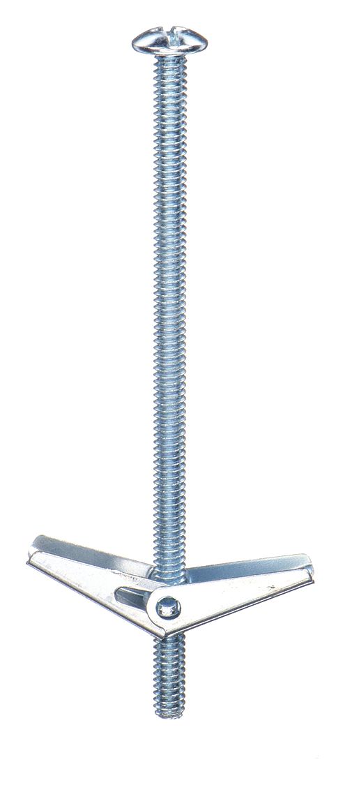 Toggle Bolt Anchor: 11/16 in Dia, 5 in Overall Lg, 1/4"-20 Thread Size, Steel, Zinc Plated, 50 PK