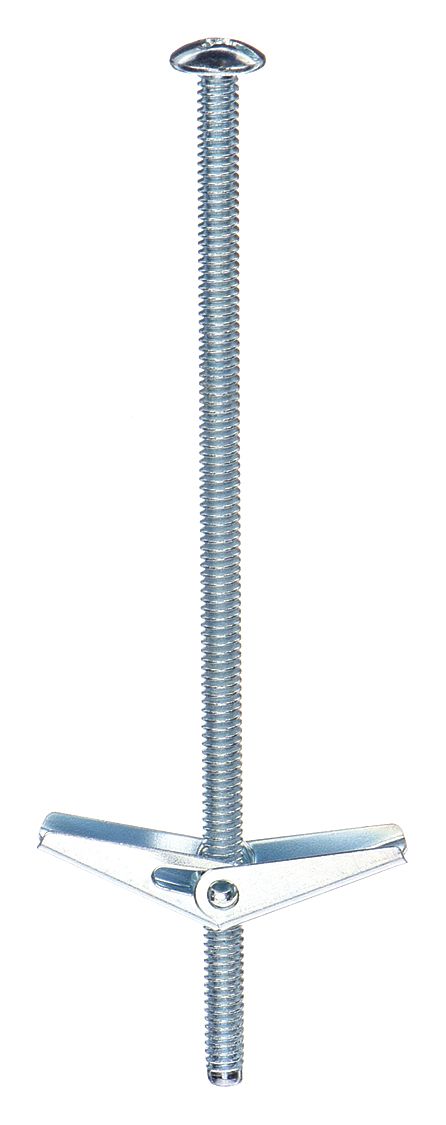 Toggle Bolt Anchor: 11/16 in Dia, 6 in Overall Lg, 1/4"-20 Thread Size, Steel, Zinc Plated, 50 PK