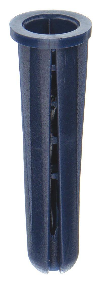 Screw Anchor: 9/64 in Dia, 3/4 in Overall Lg, Plastic, Plain, Plastic, Plain, 100 PK