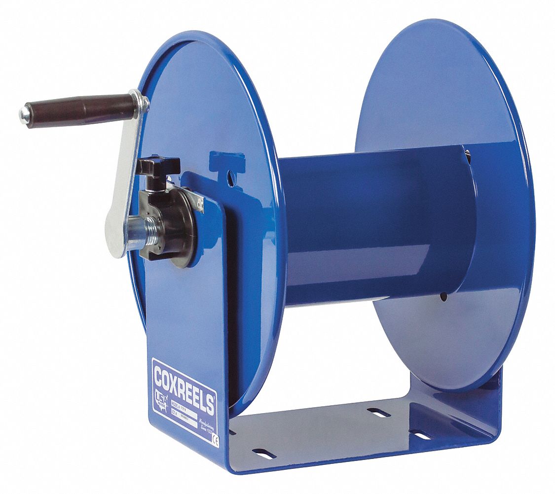 COXREELS CORD STORAGE REEL, BLUE, 135 FT, 10GA, MOUNTABLE, STEEL -  Self-Retracting Cord Reels - CXR112Y8