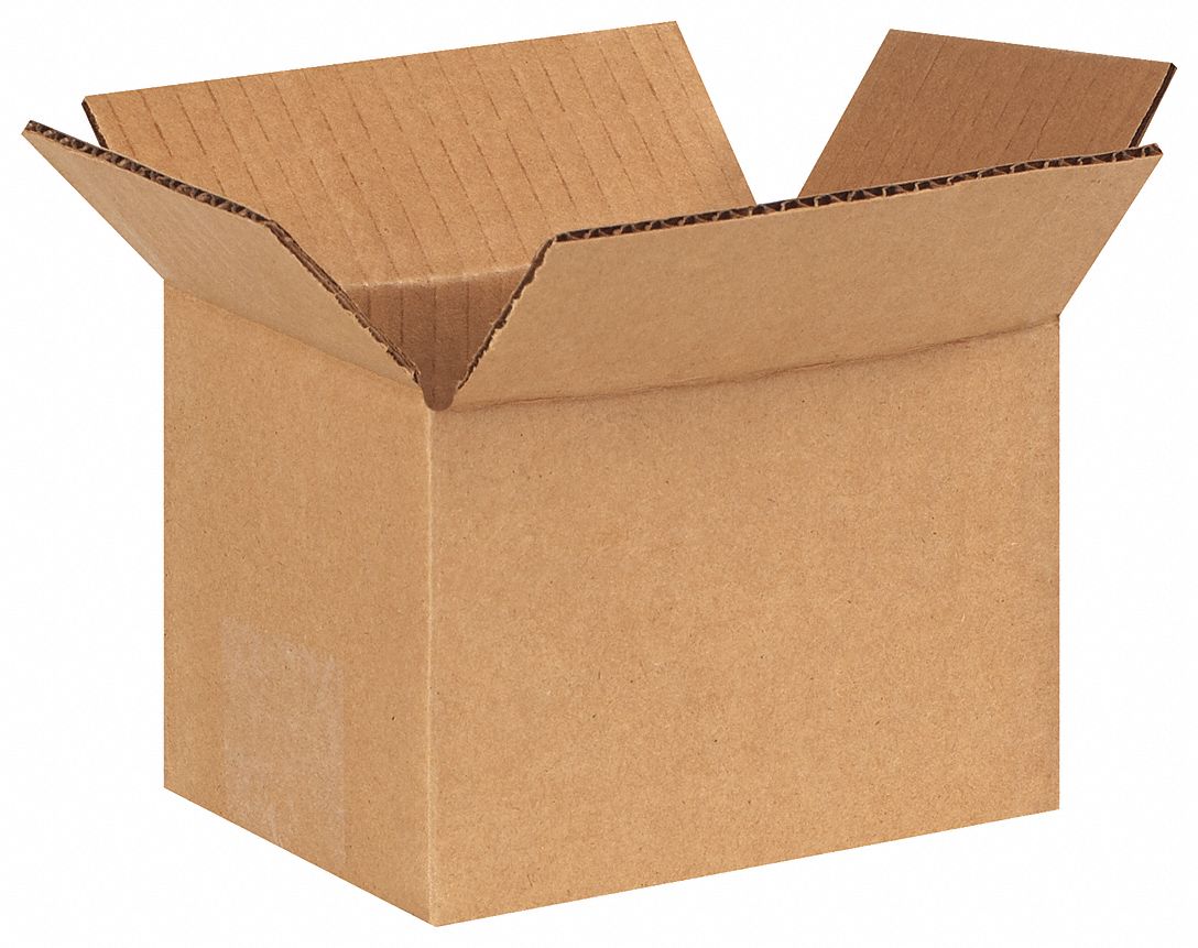 SHIPPING BOX, 6 IN INSIDE L, 4 IN INSIDE W, 4 IN INSIDE H, 32 ECT, SINGLE WALL