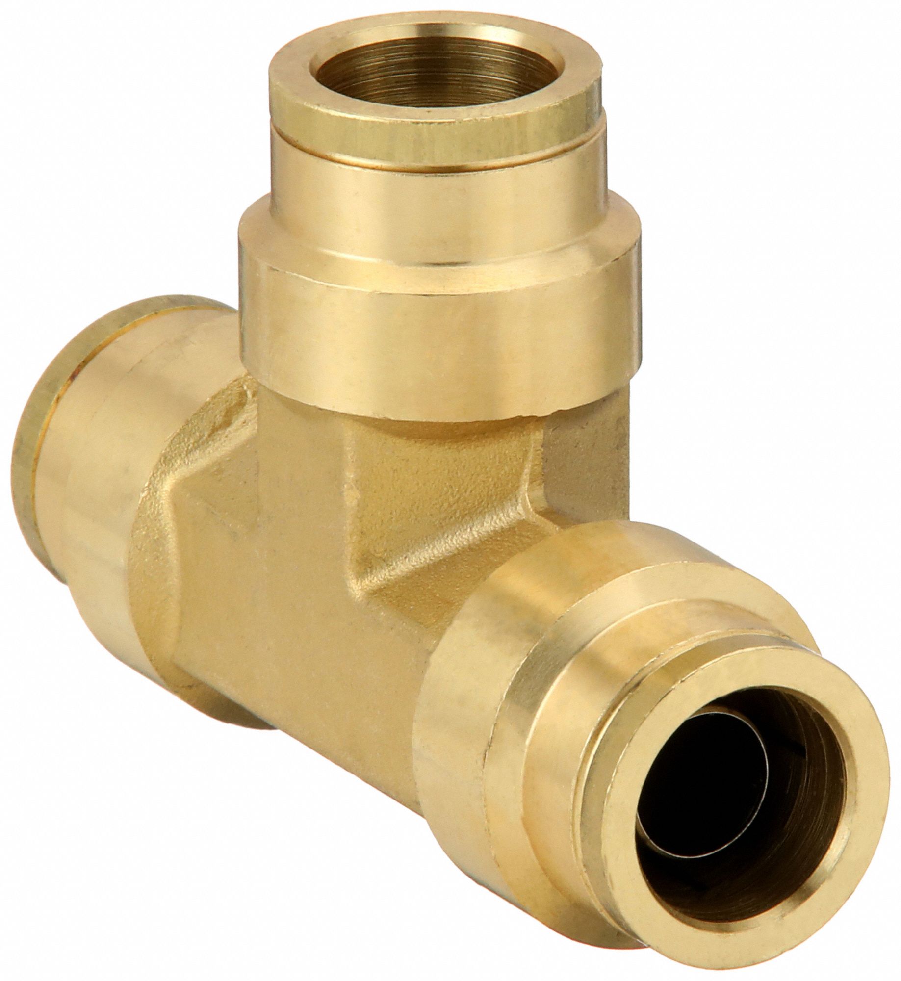 Push-Fit Tee Fitting: 5/8 in OD x 5/8 in OD x 5/8 in OD Fitting Size, Tube x Tube x Push-to-Connect