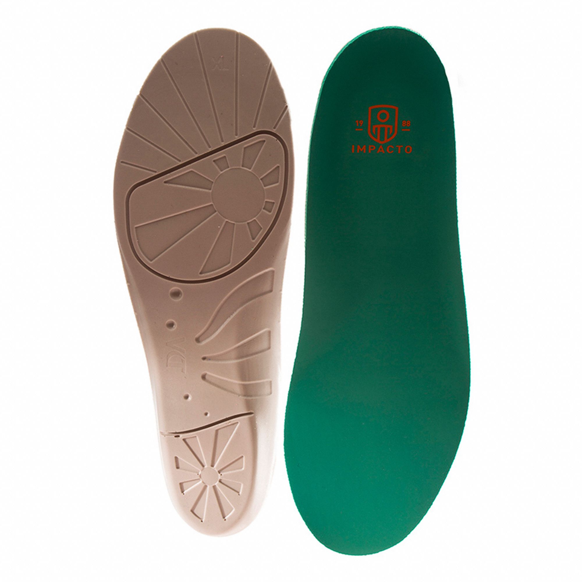 UNISEX INSOLES, SIZE 9 TO 10.5/11 TO 12.5, FOAM, GREEN, 10½X4X1/2 IN, PREVENT FATIGUE