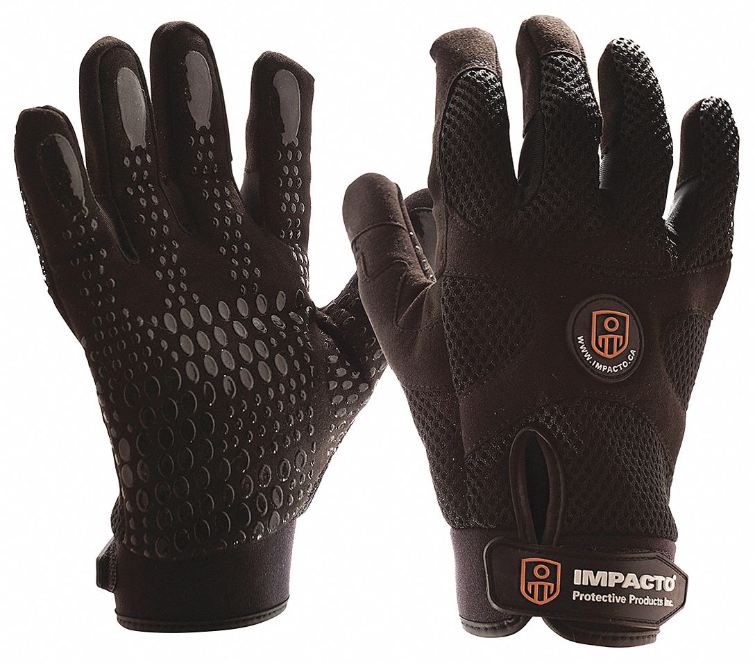 ANTI-VIBRATION MECHANICS GLOVES, M (8), FULL FINGER, SYNTHETIC LEATHER, SILICONE