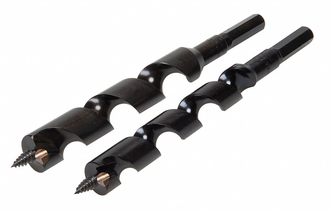 GREENLEE Wood Drilling Bit, Auger Bit, 8 5/8 in Length, 7/16 in Shank