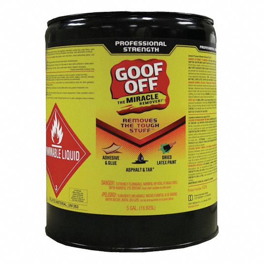 GOOF OFF Adhesive, Asphalt, Glue, Paint, and Tar Remover, 5 gal, Drum