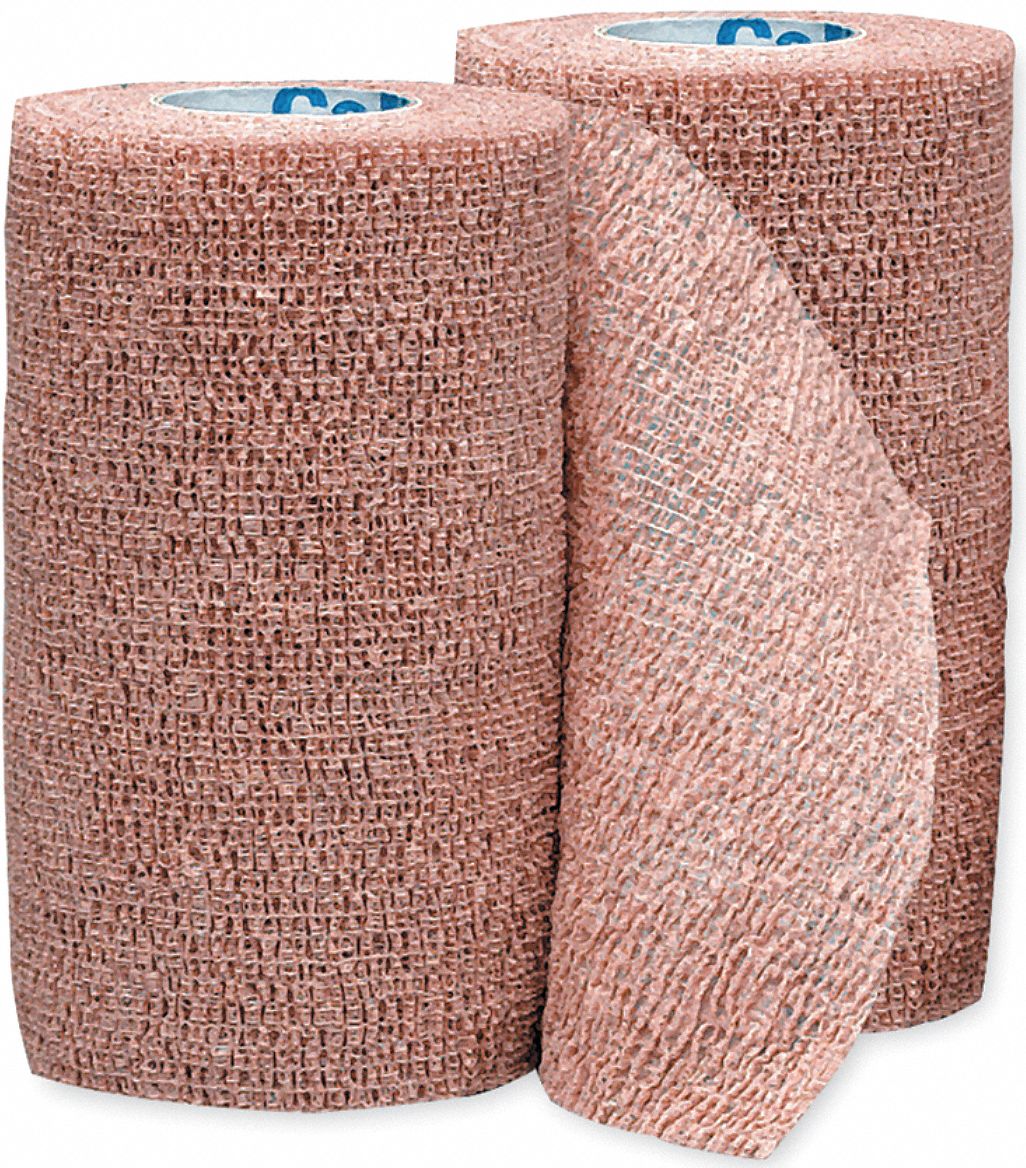 MEDLINE Bandage, Latex Free NonSterile, Beige, Cohesive, Bulk, 1 1/2 in Wd, 5 yd Lg, 48 PK