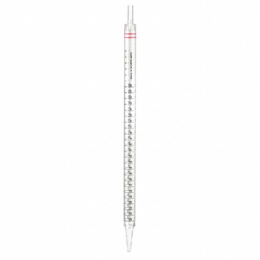 LAB SAFETY SUPPLY Serological Pipet, 25 mL Capacity, Polystyrene, Class
