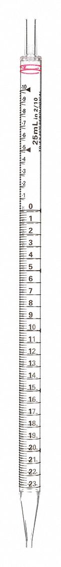 Serological Pipette: 25 mL Capacity, 0.2 mL Graduation Increments, Polystyrene