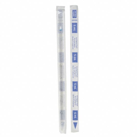 LAB SAFETY SUPPLY Serological Pipette 5 mL Capacity, Polystyrene, To