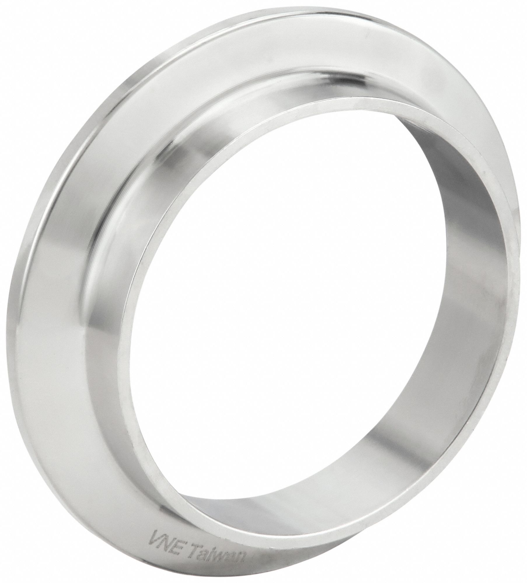 Sanitary Fitting Ferrule: 1 1/2 in OD x 1 1/2 in OD Size, Clamp, Stainless Steel