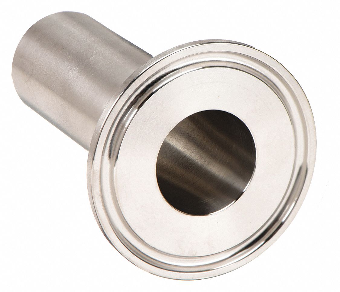 LONG TANK FERRULE: 304 STAINLESS STEEL, CLAMP, 3 IN X 3 IN TUBE OD, 32 RA