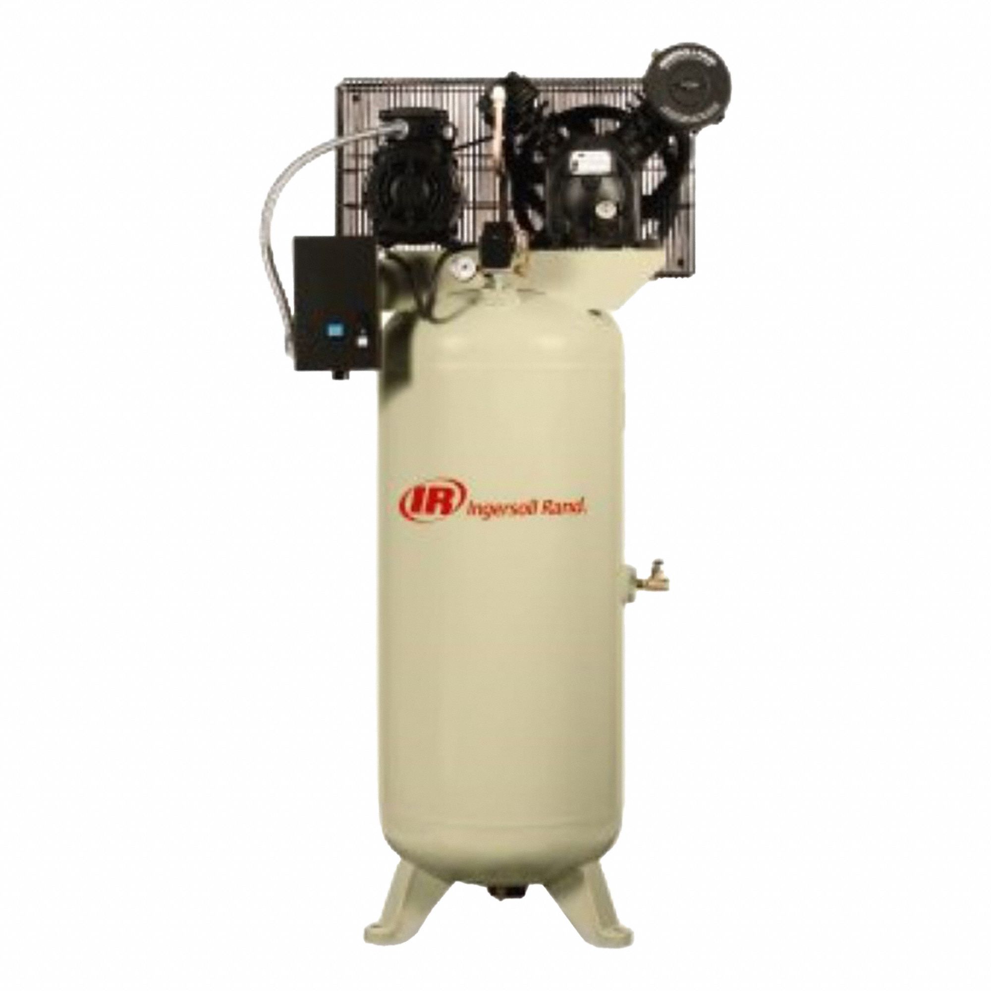 COMPRESSEUR AIR,ÉLECTRIQUE,STATIONNAIRE,DEUX ÉTAPES,28 A,230 V,1/2 PO FNPT,48 X 40 X 76 PO,FONTE