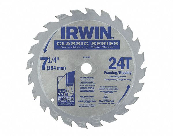 CIRCULAR SAW BLADE, CARBIDE, 10 IN DIA, 60, ⅝ IN, ATB, 12 ° , FOR WOOD-CUTTING