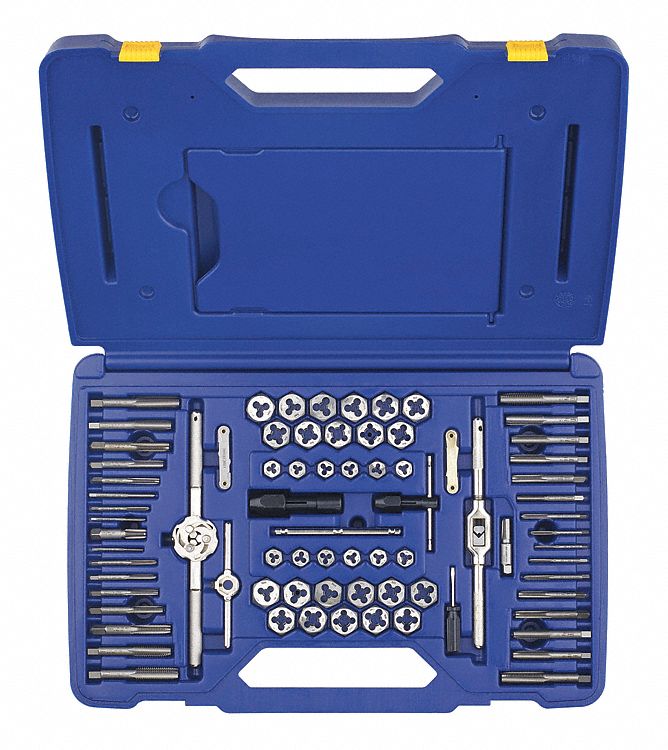 TAP & DIE SET, 76 PIECES, #4-40 MIN. TAP THREAD, ½