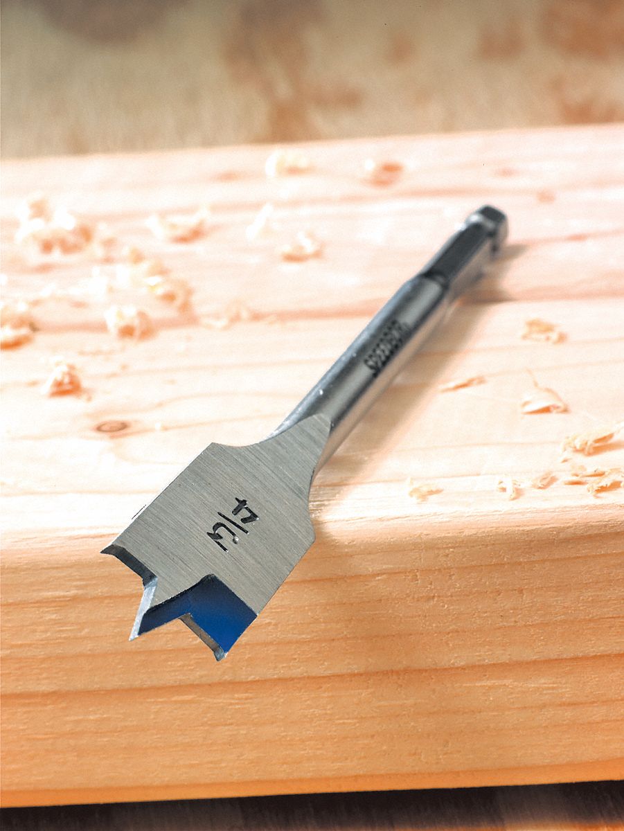 SPADE DRILL BIT, ¾ IN DRILL BIT SIZE, ¼ IN SHANK DIAMETER, 6 IN L, BRIGHT/UNCOATED