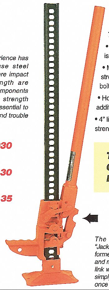 JACKALL JACK, MANUAL, 8000 LB LIFT CAPACITY, ORANGE, 36 IN HEIGHT