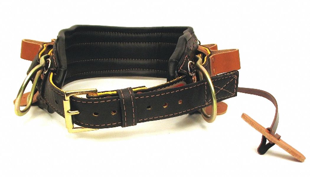 LINEMAN'S BELT, TRADITION, 549 SERIES, FULL FLOATING, BLACK, SIZE D26, 4 IN BACK PAD, LEATHER