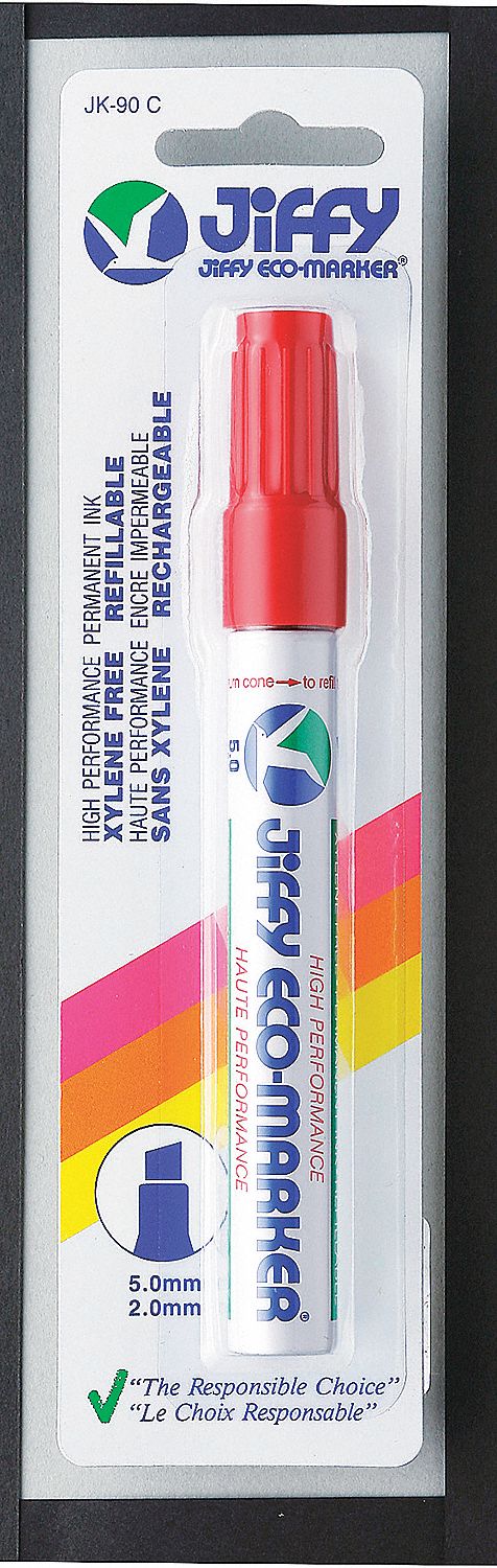 PERMANENT MARKER, WATER RESIST, REFILLABLE, FAST DRY, CHISEL TIP, RED, 2.0-5.0 MM, GIANT SIZE