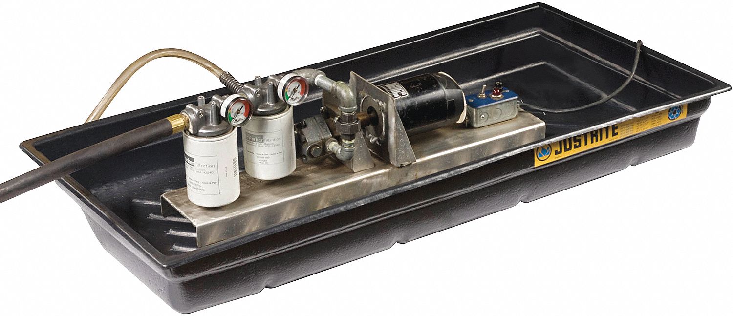 JUSTRITE SPILL TRAY, 32⅜ X 20⅜ , 20 GALLON CAPACITY, BLACK