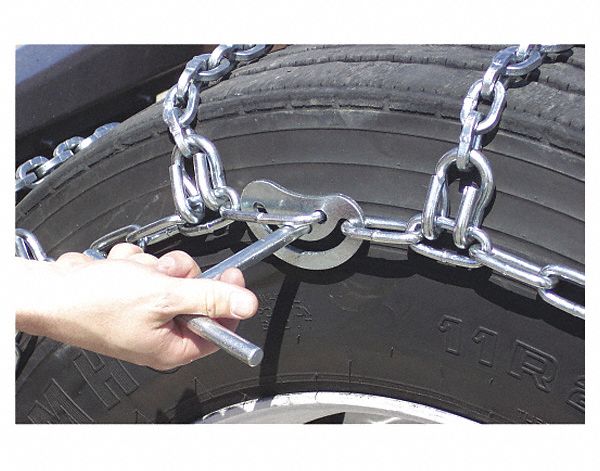 TIRE CHAINS, SQUARE LINK, 14 SQUARE LINK 7MM CROSS LINKS, 7MM SIDE WALL CHAINS, 11 X 22.5 IN, PK 1