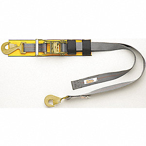 TRANSOM TRAPPER, WITH TRAILER SNAP HOOK/RATCHET BUCKLE, GREY, 2 IN WEBBING