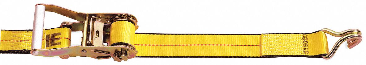KINEDYNE RATCHET STRAP, WIRE HOOK, BUCKLE, LOAD 1670 LB, GOLD, 30
