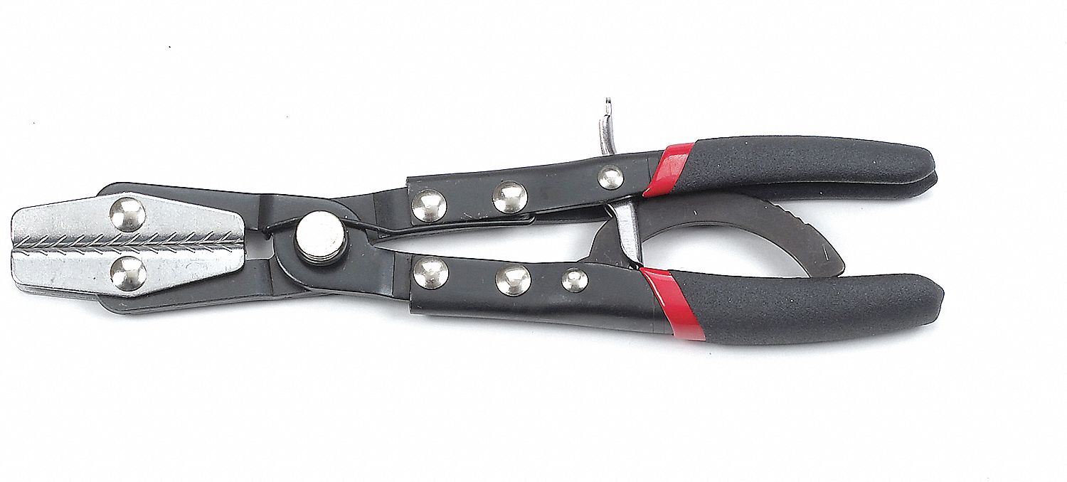 PINCH-OFF PLIERS, ALLOY STEEL, BLACK DOUBLE DIPPED HANDLE, COMFORT GRIP, PINCH-OFF PLIERS, 10 IN L