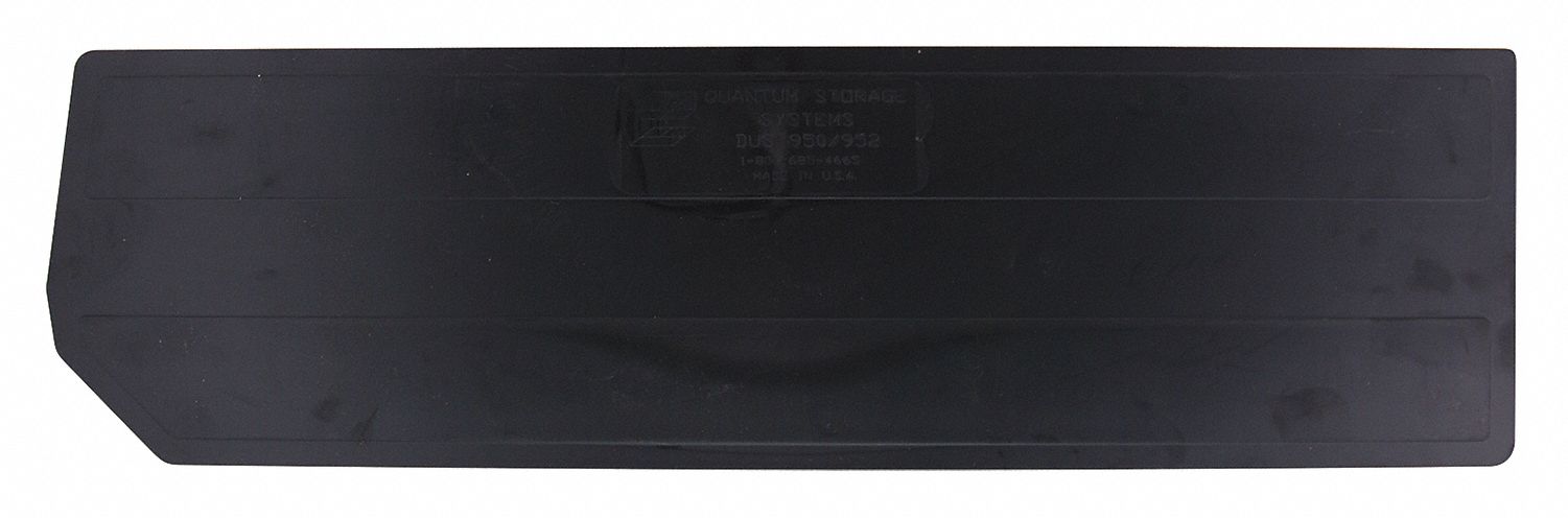 DIVIDER, 21 IN X 6¼ IN, BLACK, FOR 6 TO 12 IN BIN W RANGE, 6 PK