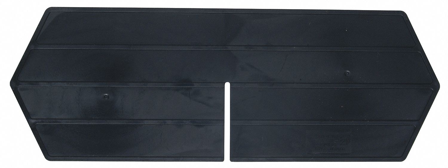 DIVIDER, 11 IN X 4 IN, BLACK, FOR 6 TO 12 IN BIN W RANGE, 10 PK