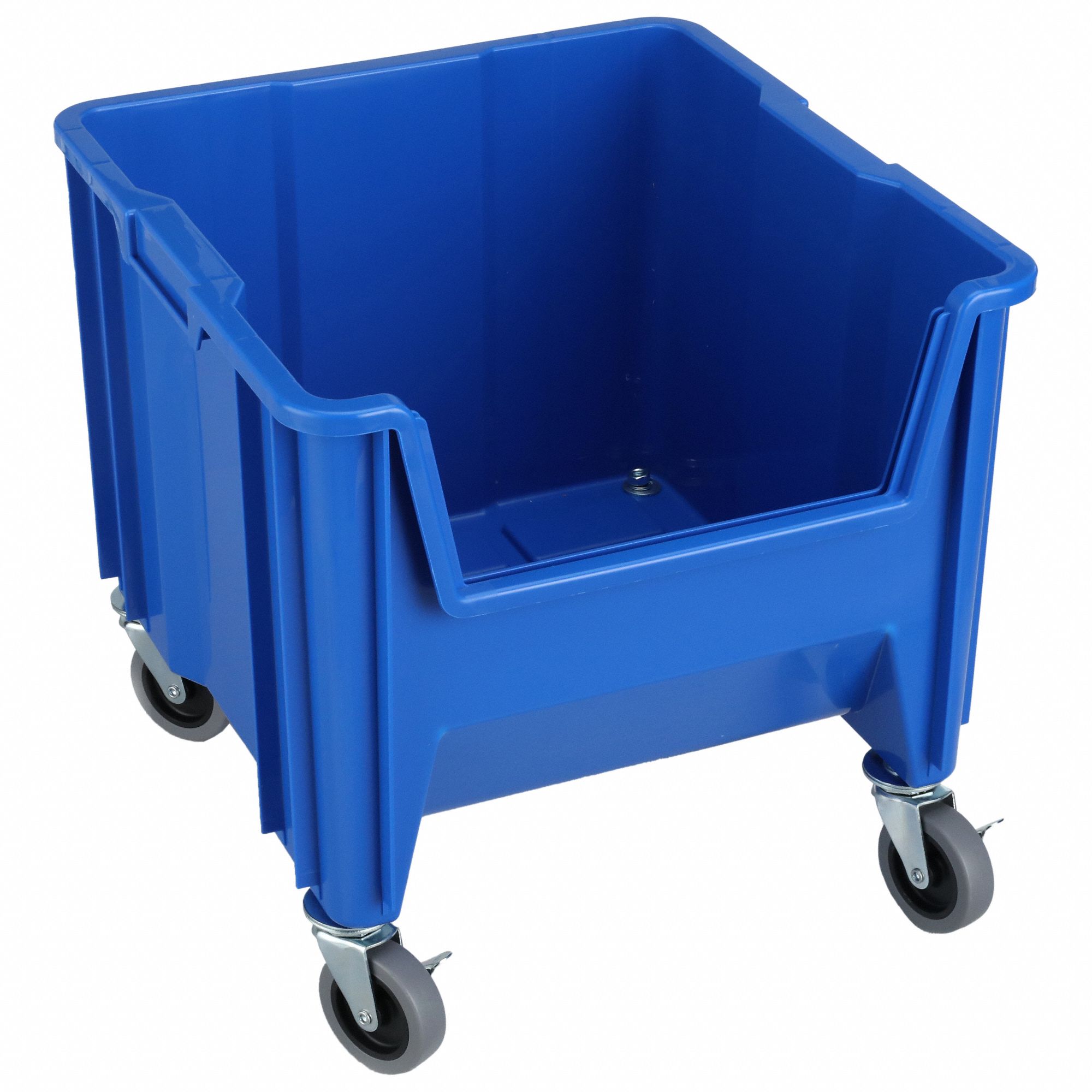 MOBILE BIN, 17½ IN OVERALL L, 16½ IN X 12½ IN, BLUE, STACKABLE