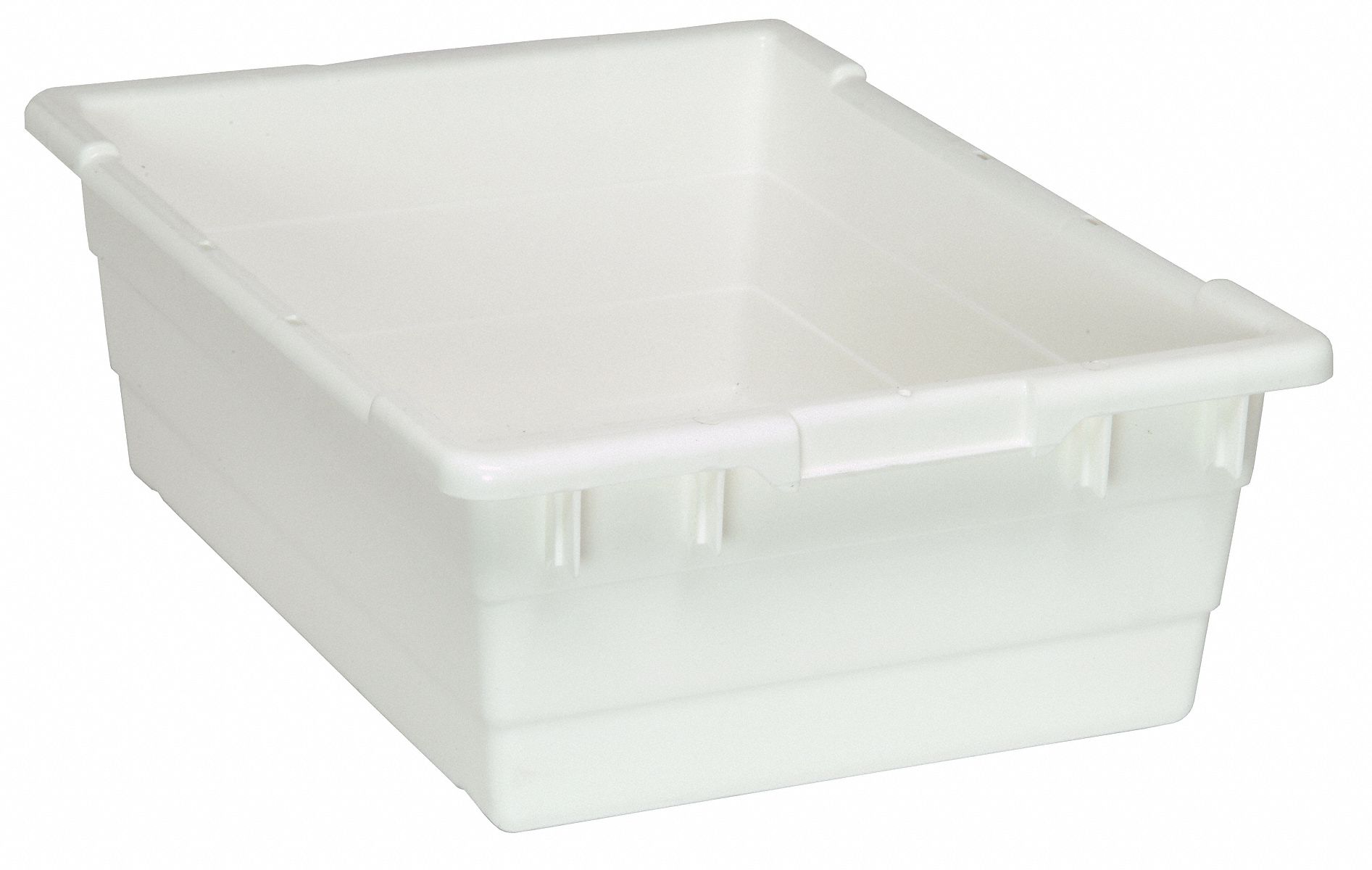 CROSS STACKING CONTAINER, 9.8 GALON, 23¾ IN X 17¼ IN X 8 IN, WHITE